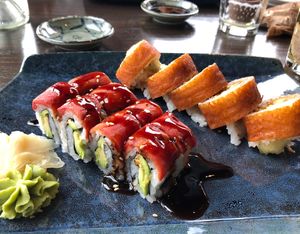 Delicious vegan sushi at Blue Sushi Sake Grill in Indianapolis