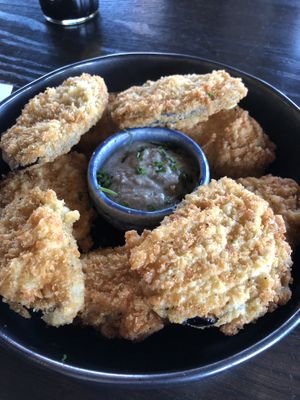 Nasu Tempura - Japanese eggplant served with vegan charred scallion aioli at Blue Sushi Sake Grill in Indianapolis