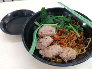 Handmade noodles with omnipork at Vegan Curry Rice in West Singapore