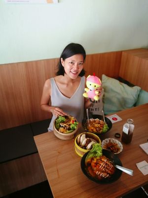 1. VCR Signature Curry Katsu Don SGD6.80
2. Curry Monkey Head Mushroom Rice Combo which comes with Shitake Potato Boats
3. Szechuan Wanton in Chilli Oil   3 pcs for SGD2
 at Vegan Curry Rice in West Singapore