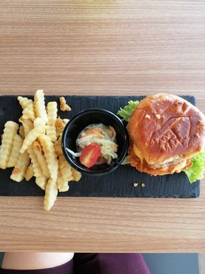 Omnipok katsu burger at Vegan Curry Rice in West Singapore