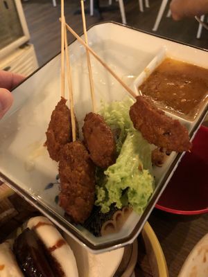 Satay - overspiced and lost the pork flavor at Vegan Curry Rice in West Singapore