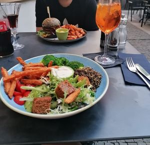 vegan Buddah bowl in the front of the picture :) at Cafe Elektric in Prague