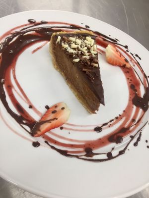 Chocolate cheesecake / also they have always one raw dessert available at Cafe Elektric in Prague