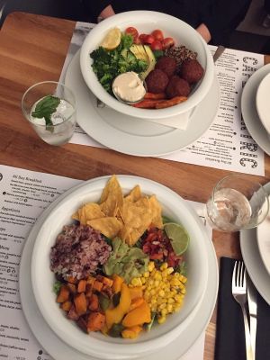 Buddha bowl with falafels and a mexican bowl😄 at Cafe Elektric in Prague