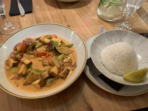 Coconut milk based curry at Cafe Elektric in Prague