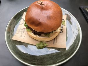 Falafel burger at Cafe Elektric in Prague