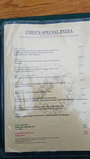 Menu - Chef's Special Pizza at Olive Garden in South West London