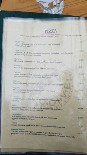 Menu - Pizzas at Olive Garden in South West London