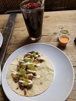 Chorizo, potato, cheese taco   at Lick It Up - International Bar in El Paso