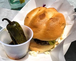 Seitan steak tortas at Lick It Up - International Bar in El Paso