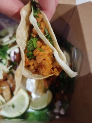 Adobada Taco: This time they didn't give me any pineapple. They had been running out of food so perhaps that is why. at Lick It Up - International Bar in El Paso