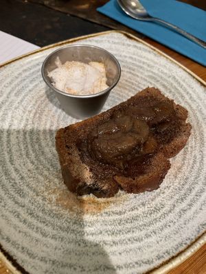 Banana bread and coconut ice cream  at Spiced Roots in Oxford