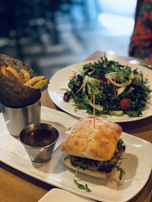 Veggie burger and house salad  at The Craft Brasserie - Maybe closed in Toronto
