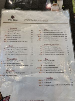 Menu at Bali Thai - Resorts World Sentosa in Central Singapore