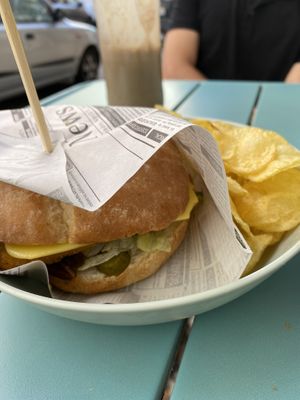 "fish” burger  at Moko Veggie Cafe - Anjos in Lisbon