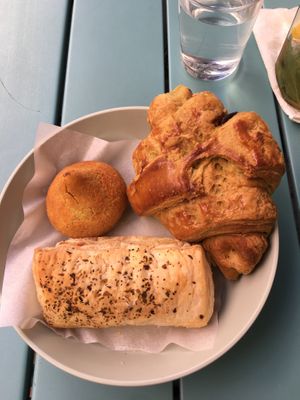 Different pastries (sweet & savory) at Moko Veggie Cafe - Anjos in Lisbon