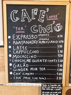 Menu at Moko Veggie Cafe - Anjos in Lisbon