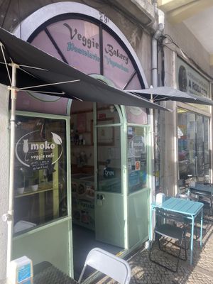 Outside at Moko Veggie Cafe - Anjos in Lisbon