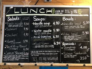 Lunch menu at Moko Veggie Cafe - Anjos in Lisbon