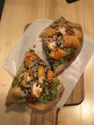 Guacamole with ‘shrimp’   at Moko Veggie Cafe - Anjos in Lisbon