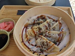 Dumplings at Moko Veggie Cafe - Anjos in Lisbon