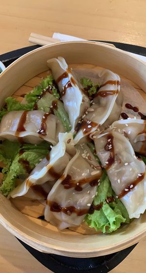 Dumplings   at Moko Veggie Cafe - Anjos in Lisbon