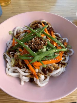My favorite udon dish! at Moko Veggie Cafe - Anjos in Lisbon