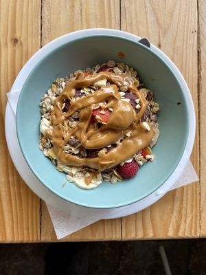 Açai bowel with extra peanut butter  at Moko Veggie Cafe - Anjos in Lisbon