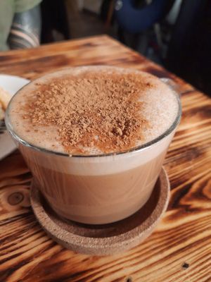 Cappuccino at Moko Veggie Cafe - Anjos in Lisbon