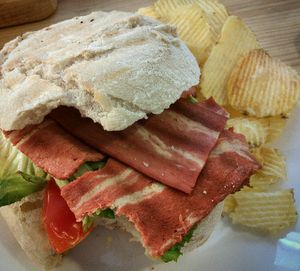 vegan bacon burger  at Moko Veggie Cafe - Anjos in Lisbon