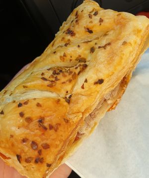 Vegan bacon and cheese pastry at Moko Veggie Cafe - Anjos in Lisbon