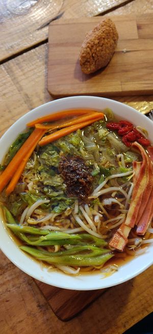 Dumpling soup at Moko Veggie Cafe - Anjos in Lisbon