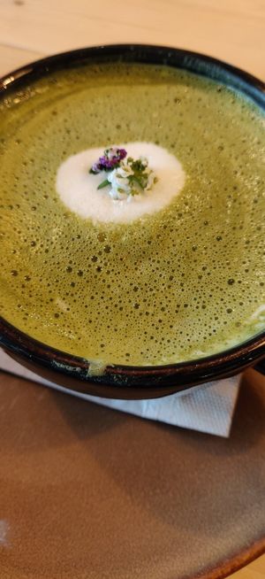 Matcha latte at Moko Veggie Cafe - Anjos in Lisbon