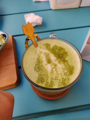 matcha latte at Moko Veggie Cafe - Anjos in Lisbon