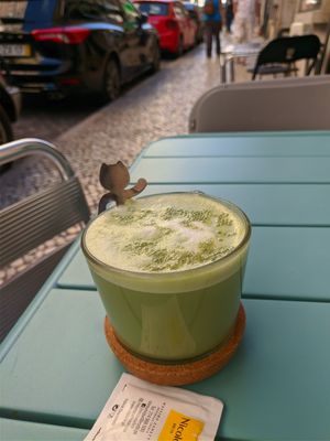 Matcha latte at Moko Veggie Cafe - Anjos in Lisbon