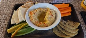 Hummus plate at Bolsi in Asuncion