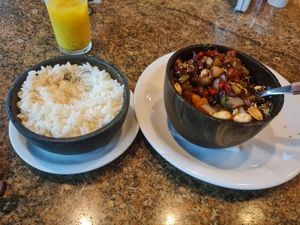 Chop suey. I had to order rice separately. at Bolsi in Asuncion