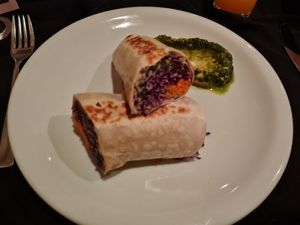 Hummus wrap at Bolsi in Asuncion