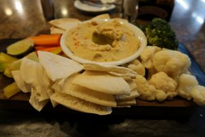 Hummus plate at Bolsi in Asuncion