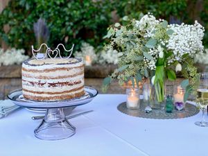 Wedding cake! at Bklyn Bakery in Durham