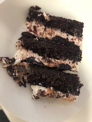 Dark chocolate rum cherry cake  at Bklyn Bakery in Durham