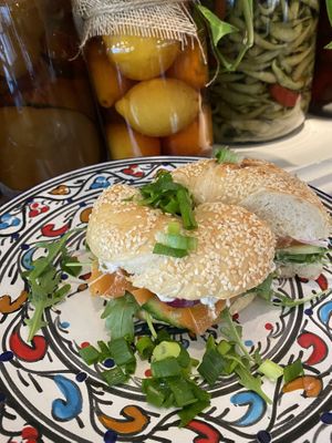 V. Smoked Salmon bagel  at Falla in Warsaw