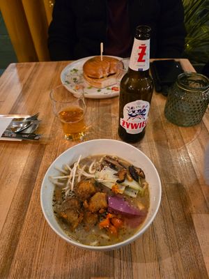 Vegan truffle ramen at Falla in Warsaw