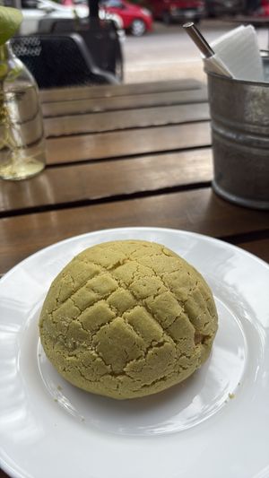 Matcha concha   at Basic Foodie in Playa Del Carmen
