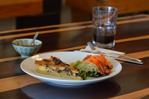 Vegan mushroom quiche! at Basic Foodie in Playa Del Carmen