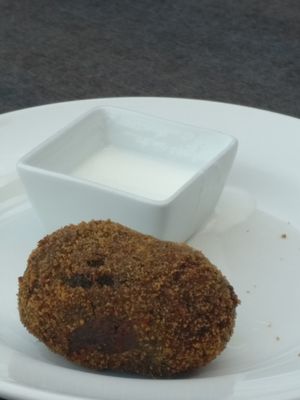 The last remaining spinach ball! at Jazzy Bar in Fuengirola