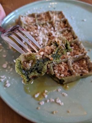 Matcha waffle at art & wEISe in Monheim Am Rhein