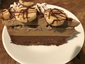 Banana peanut butter cake - sooo yummi! Right sweetness and flavor at Rawnaissance in Louisville