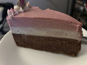 Neapolitan cake - Really nice composition of flavor 😍 at Rawnaissance in Louisville